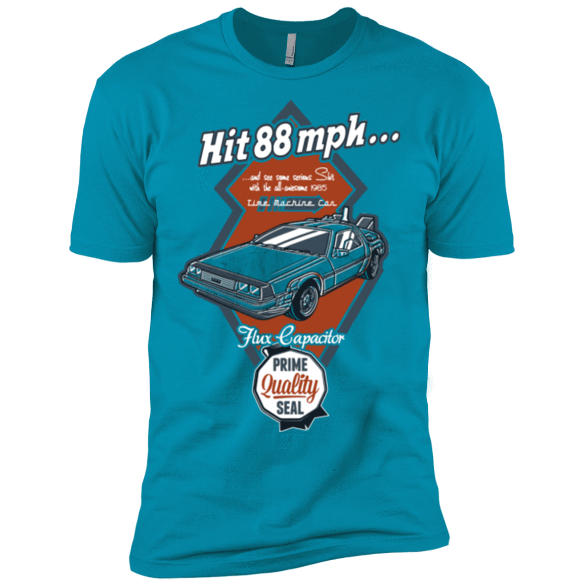 T-Shirts Turquoise / X-Small Time Machine Car Men's Premium T-Shirt