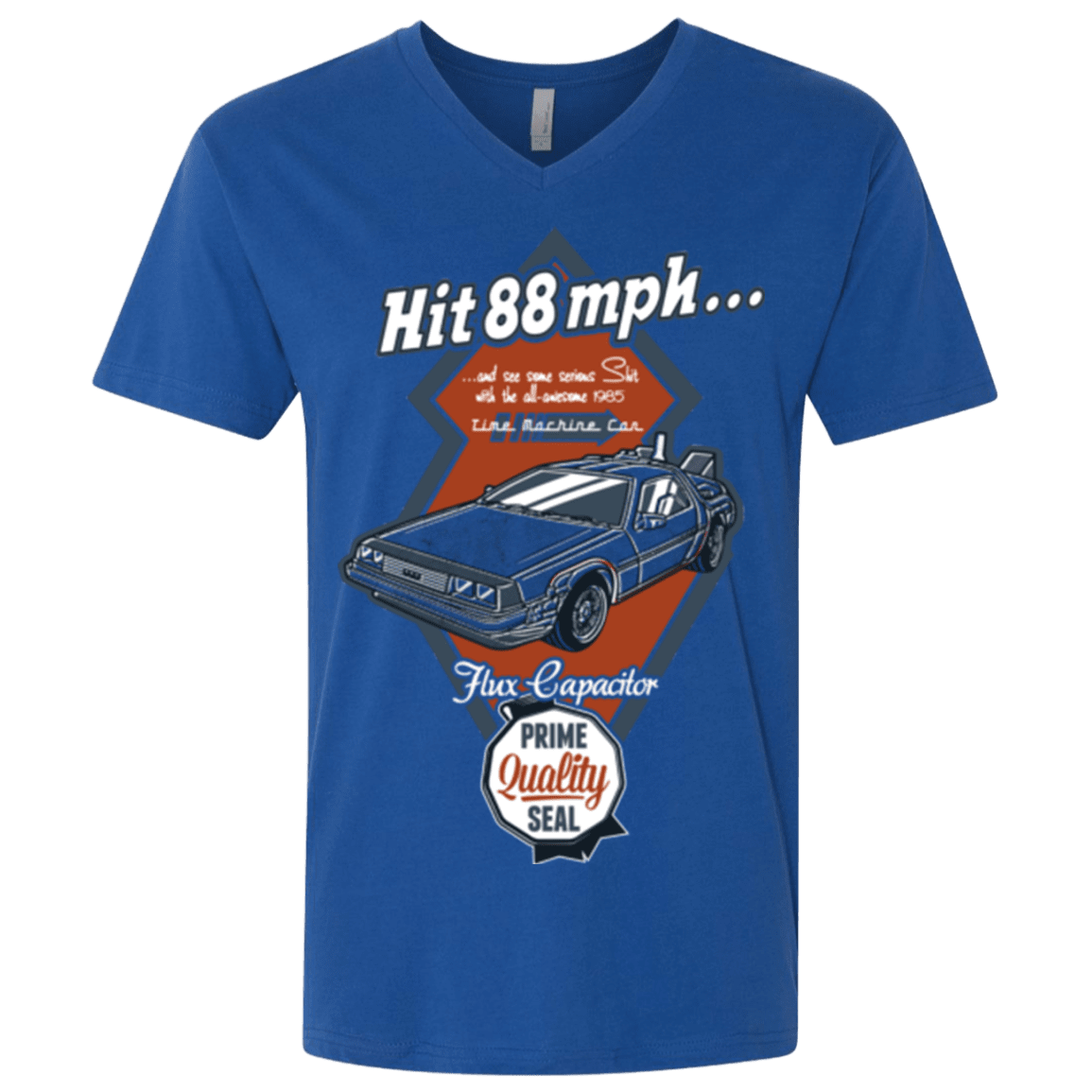 T-Shirts Royal / X-Small Time Machine Car Men's Premium V-Neck