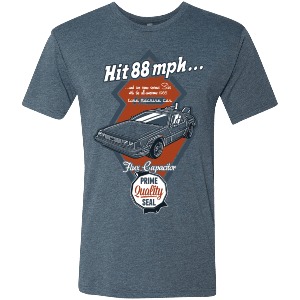 T-Shirts Indigo / Small Time Machine Car Men's Triblend T-Shirt