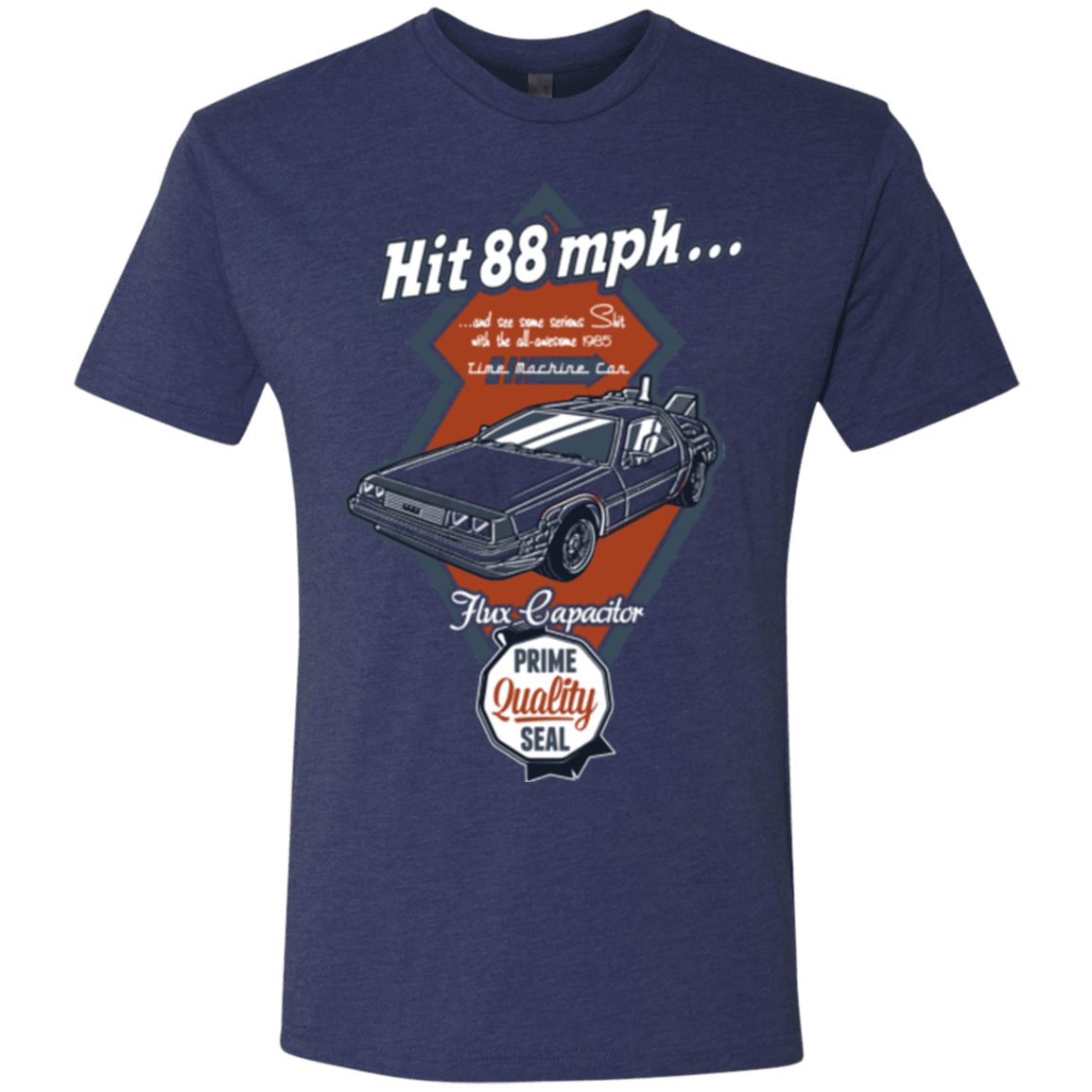 T-Shirts Vintage Navy / Small Time Machine Car Men's Triblend T-Shirt