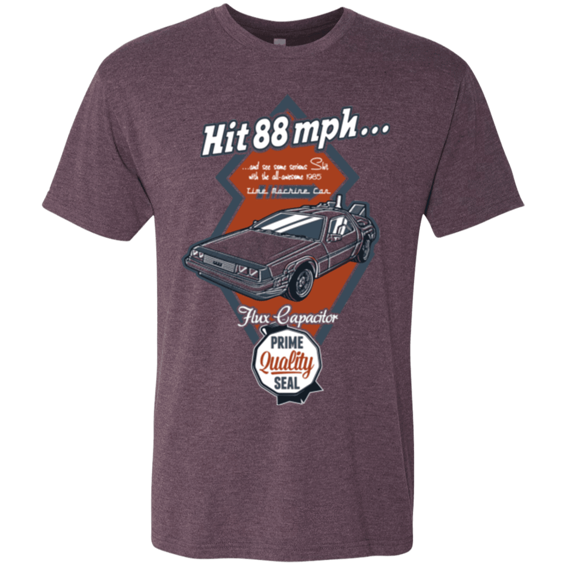 T-Shirts Vintage Purple / Small Time Machine Car Men's Triblend T-Shirt