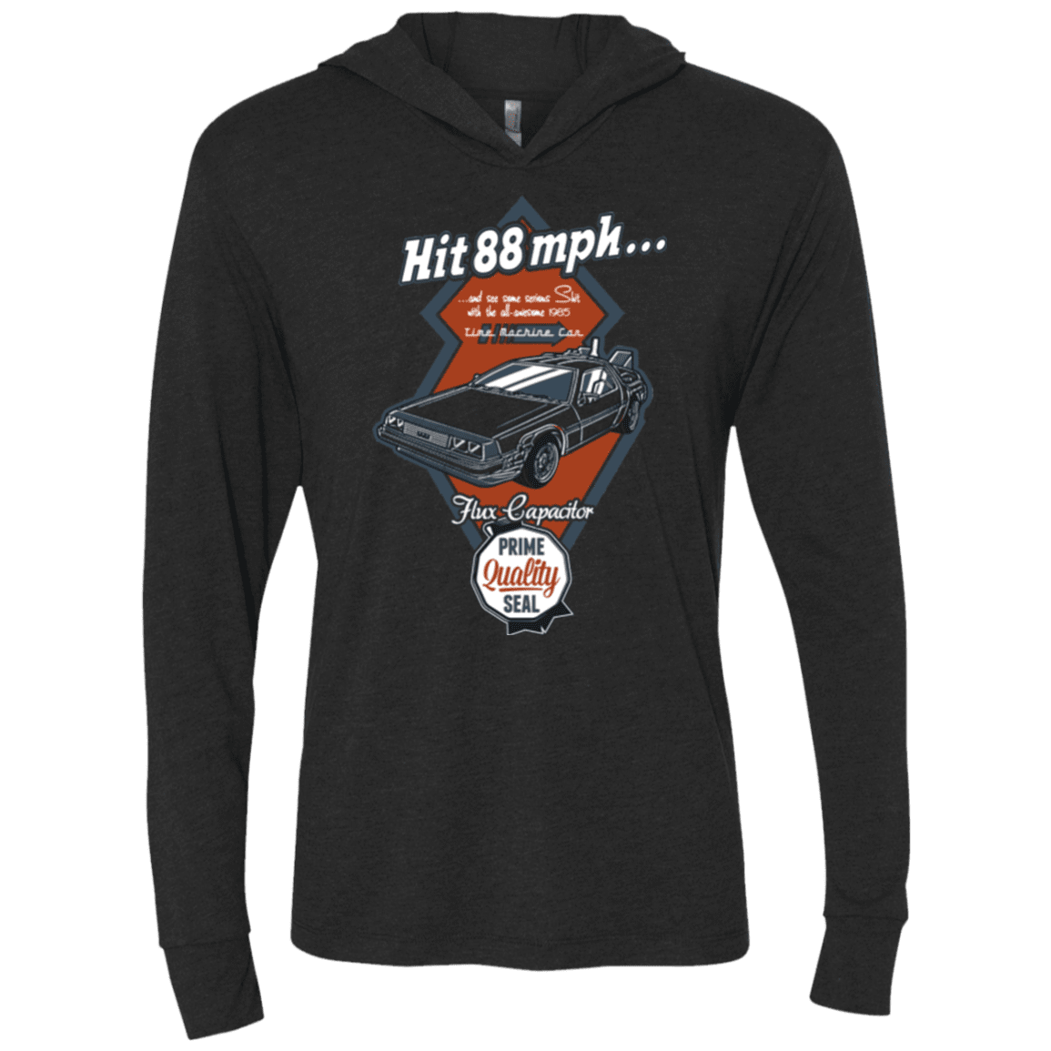 T-Shirts Vintage Black / X-Small Time Machine Car Triblend Long Sleeve Hoodie Tee