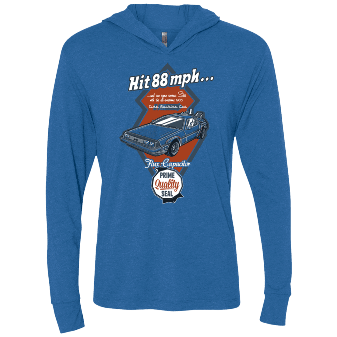 T-Shirts Vintage Royal / X-Small Time Machine Car Triblend Long Sleeve Hoodie Tee