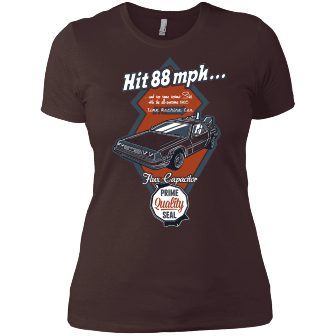 T-Shirts Dark Chocolate / X-Small Time Machine Car Women's Premium T-Shirt