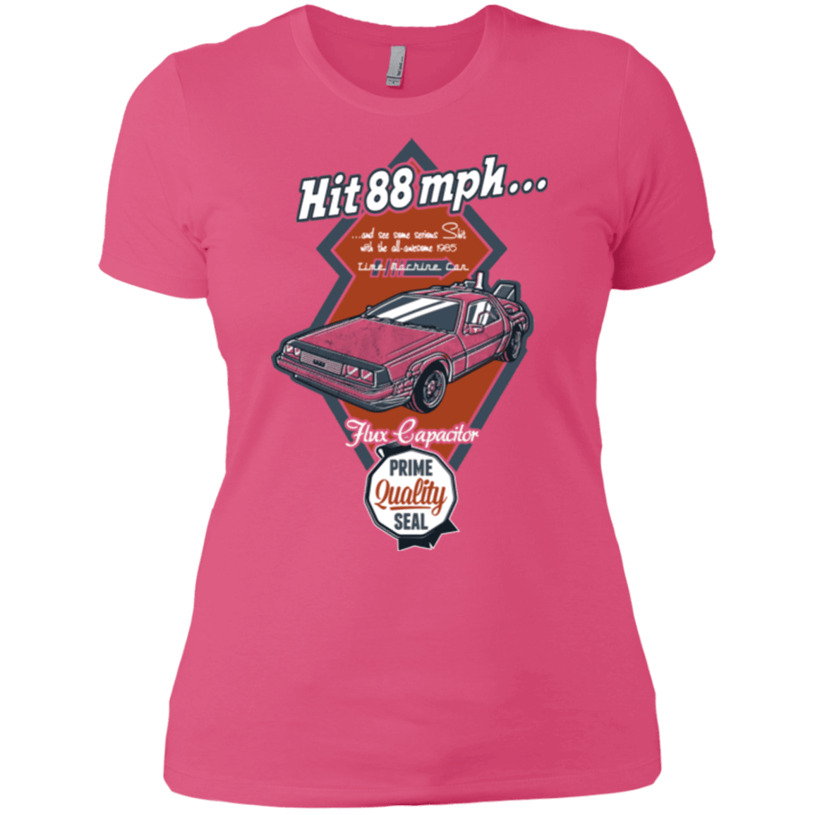 T-Shirts Hot Pink / X-Small Time Machine Car Women's Premium T-Shirt