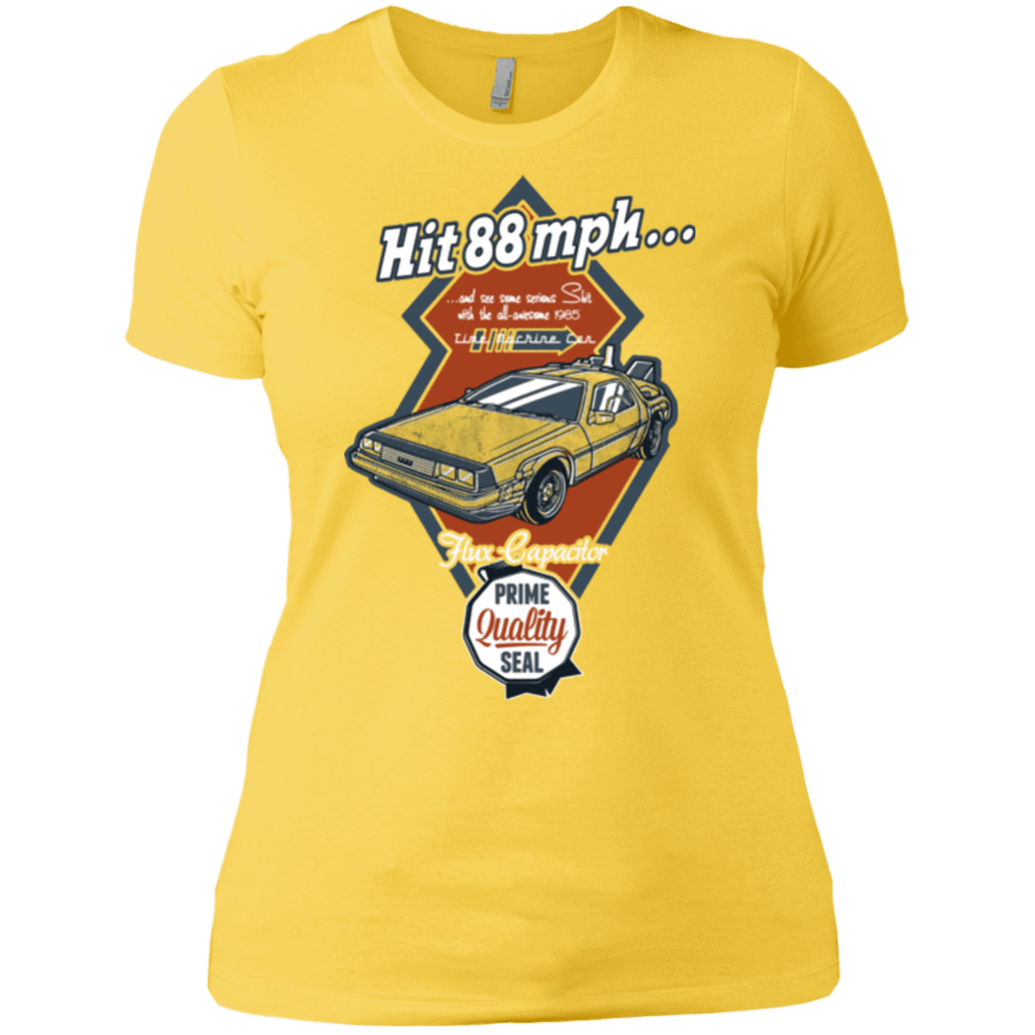 T-Shirts Vibrant Yellow / X-Small Time Machine Car Women's Premium T-Shirt