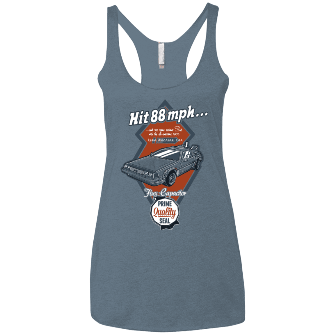 T-Shirts Indigo / X-Small Time Machine Car Women's Triblend Racerback Tank