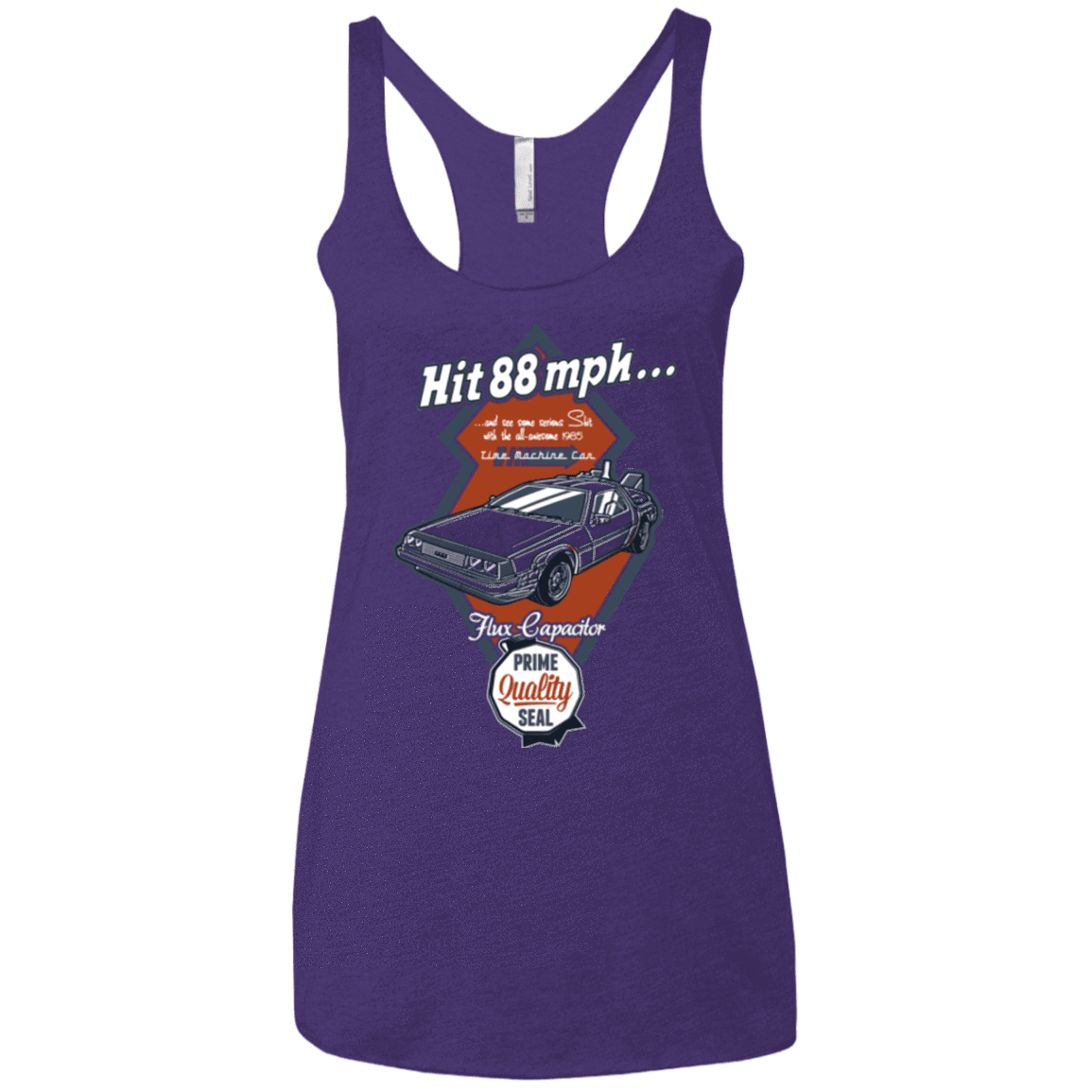T-Shirts Purple / X-Small Time Machine Car Women's Triblend Racerback Tank