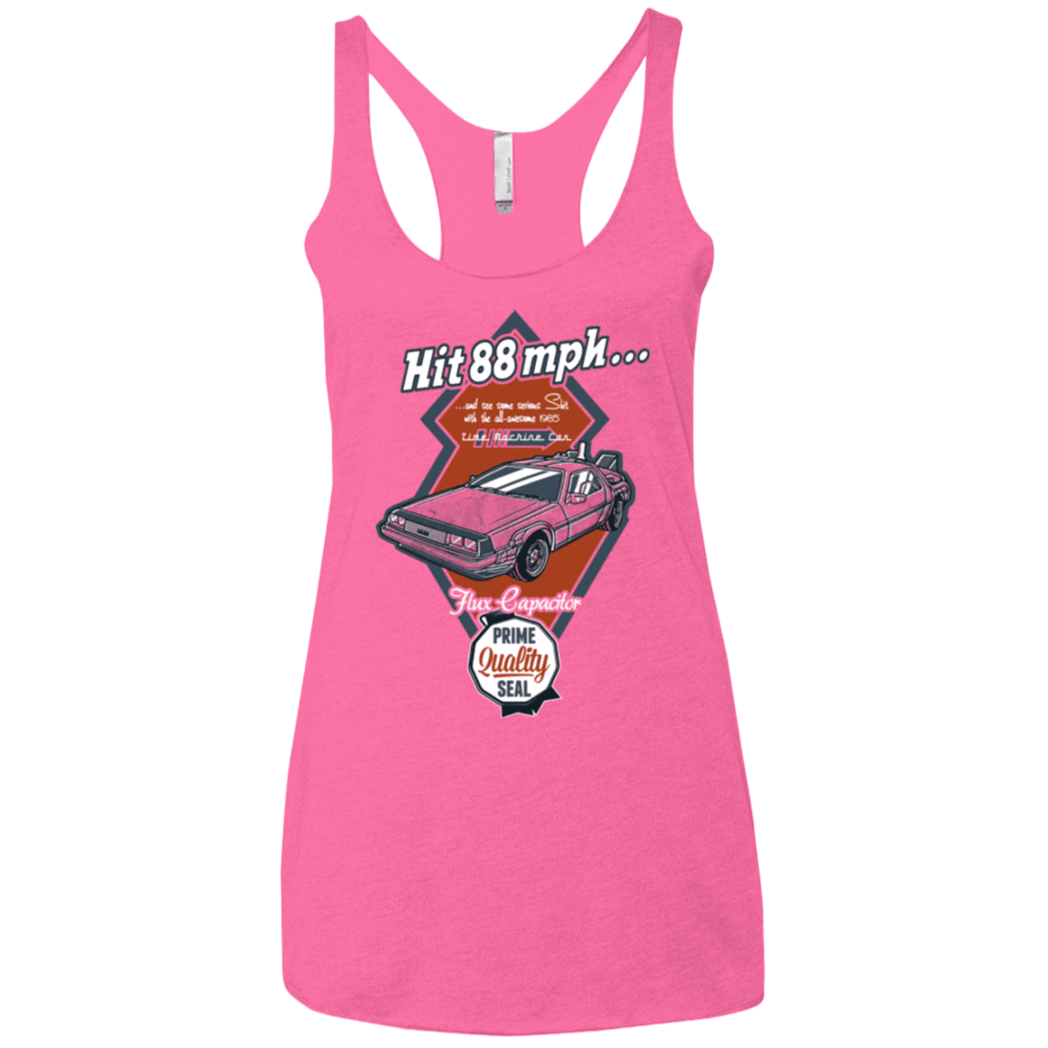 T-Shirts Vintage Pink / X-Small Time Machine Car Women's Triblend Racerback Tank
