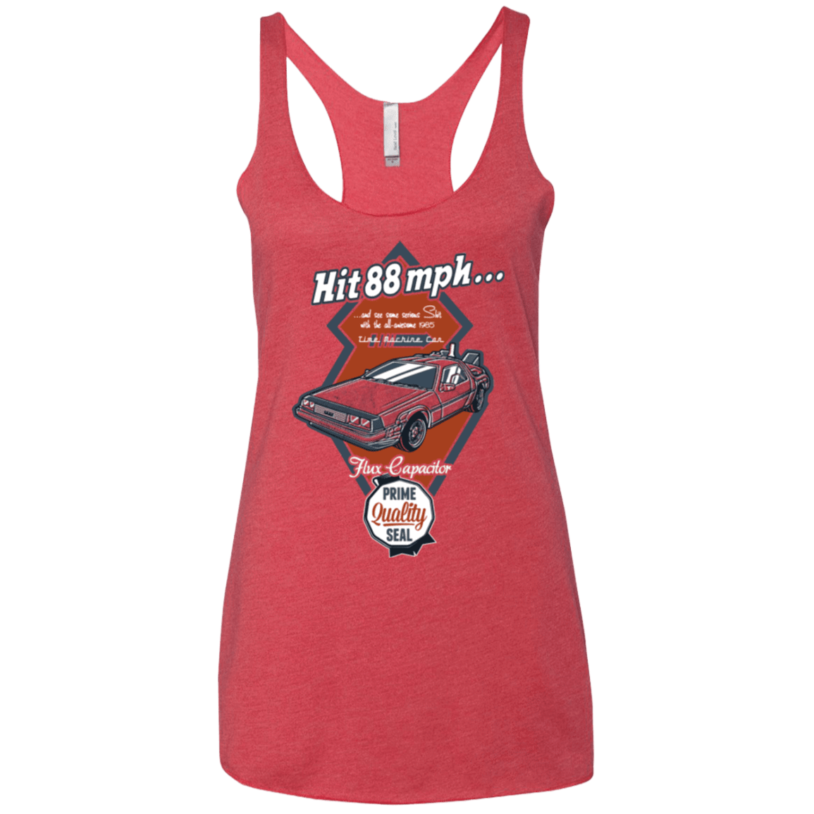T-Shirts Vintage Red / X-Small Time Machine Car Women's Triblend Racerback Tank