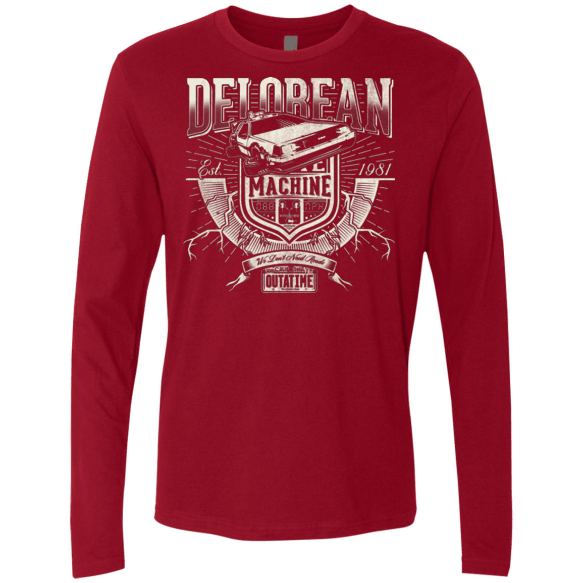 T-Shirts Cardinal / Small Time Machine Men's Premium Long Sleeve