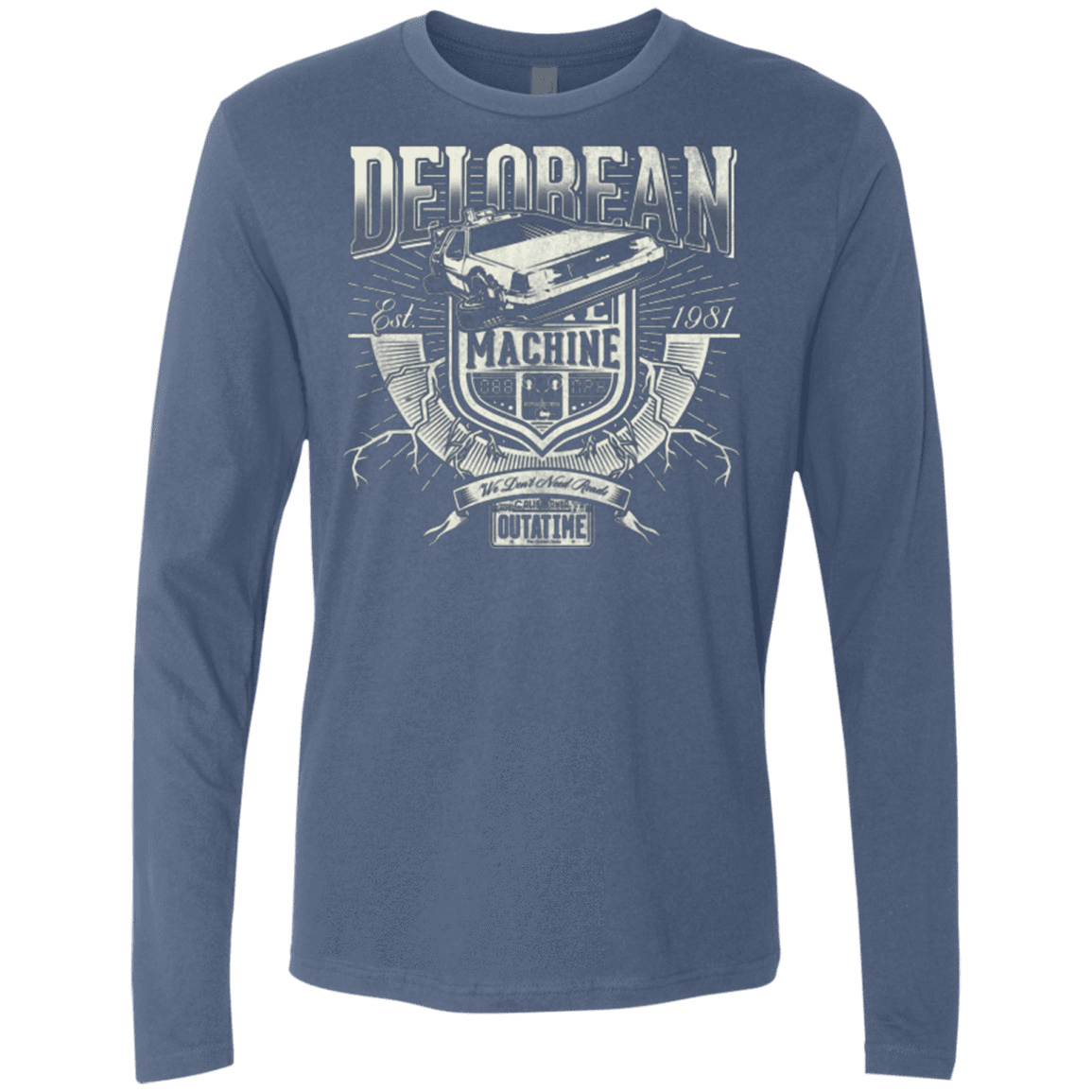 T-Shirts Indigo / Small Time Machine Men's Premium Long Sleeve