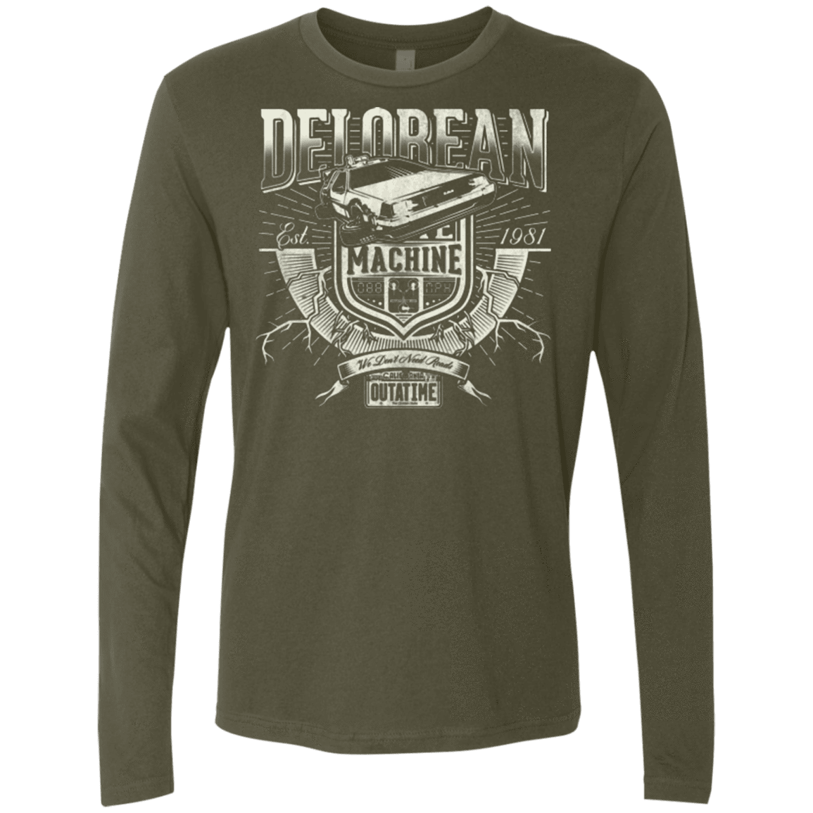 T-Shirts Military Green / Small Time Machine Men's Premium Long Sleeve