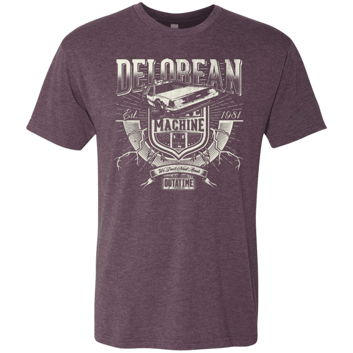 T-Shirts Vintage Purple / Small Time Machine Men's Triblend T-Shirt