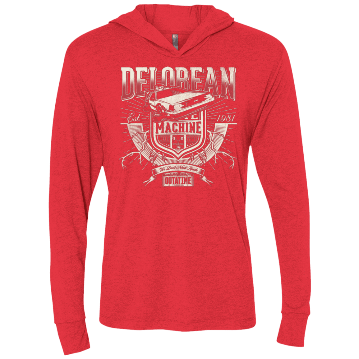 T-Shirts Vintage Red / X-Small Time Machine Triblend Long Sleeve Hoodie Tee