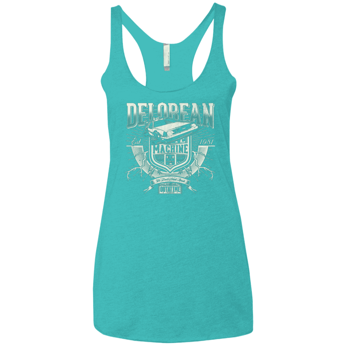 T-Shirts Tahiti Blue / X-Small Time Machine Women's Triblend Racerback Tank