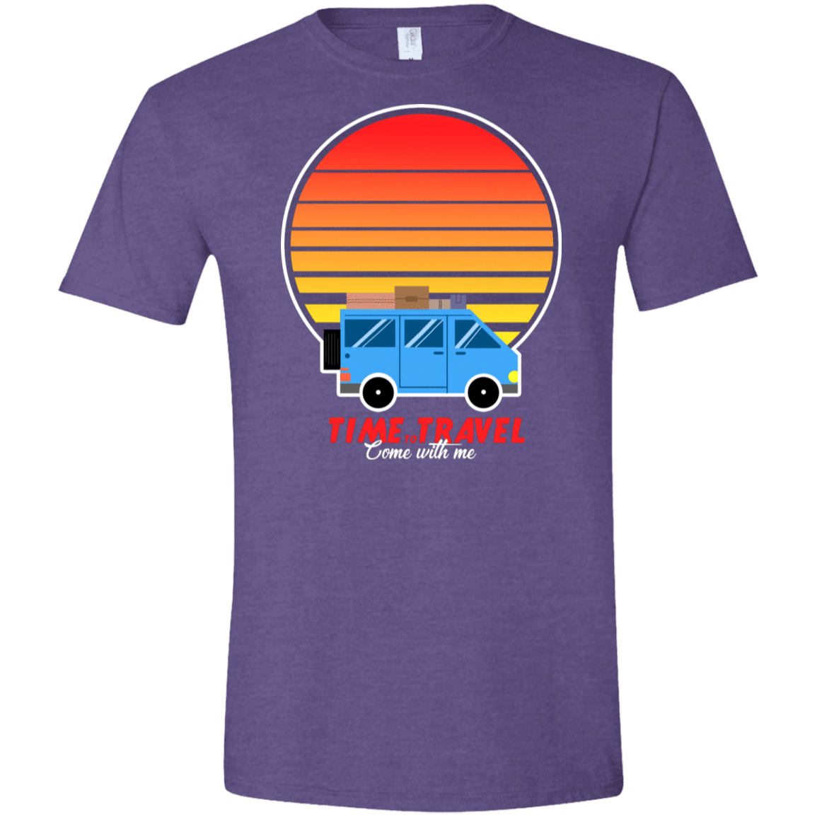 T-Shirts Heather Purple / S Time to Travel Men's Semi-Fitted Softstyle