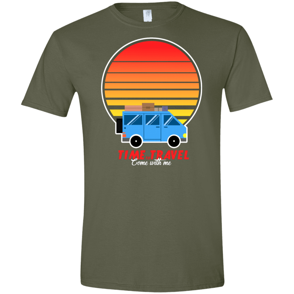 T-Shirts Military Green / S Time to Travel Men's Semi-Fitted Softstyle