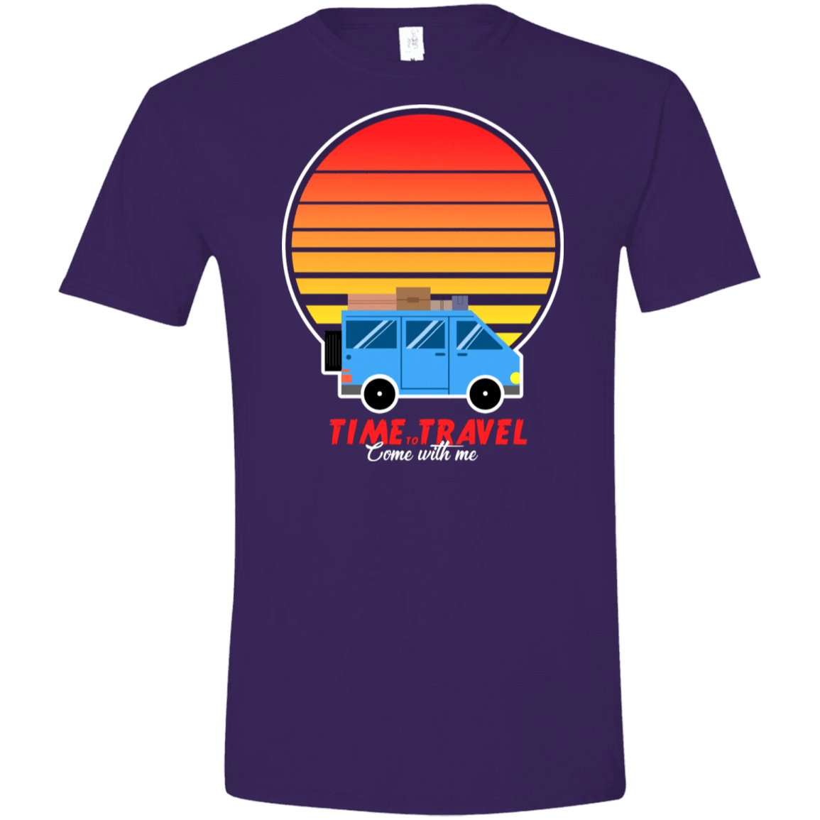 T-Shirts Purple / S Time to Travel Men's Semi-Fitted Softstyle
