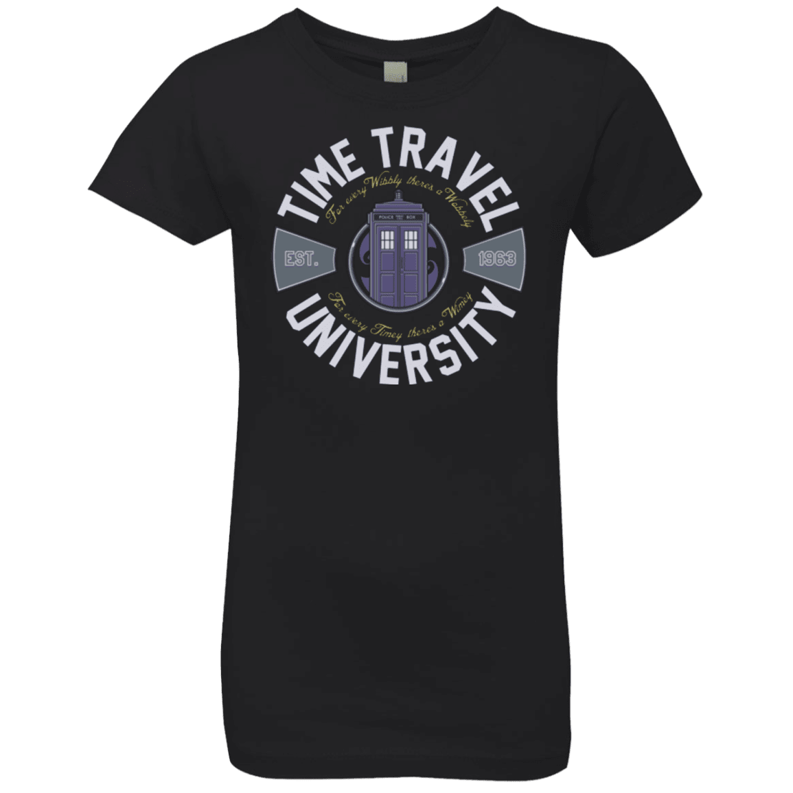 T-Shirts Black / YXS Time Travel University Girls Premium T-Shirt