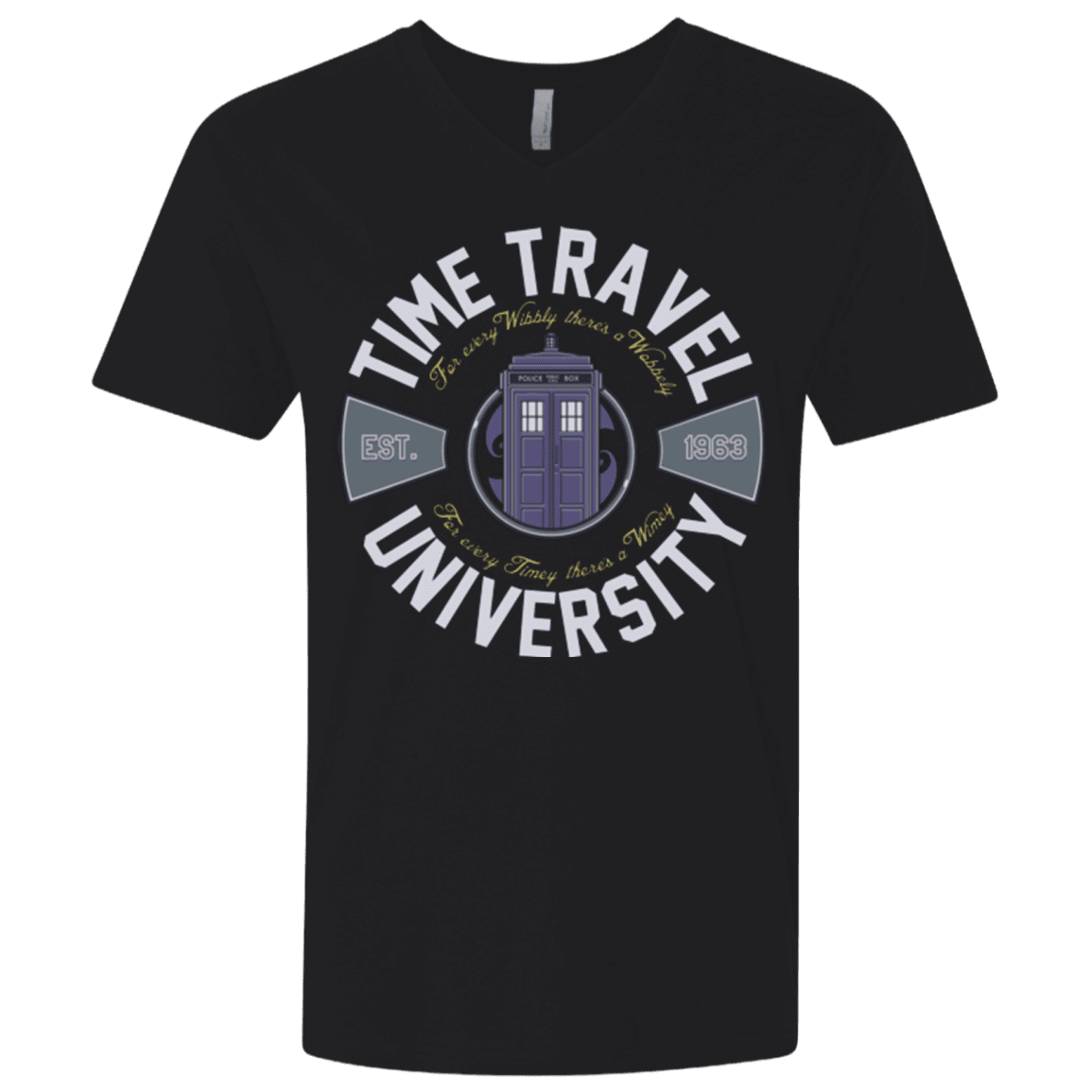 T-Shirts Black / X-Small Time Travel University Men's Premium V-Neck
