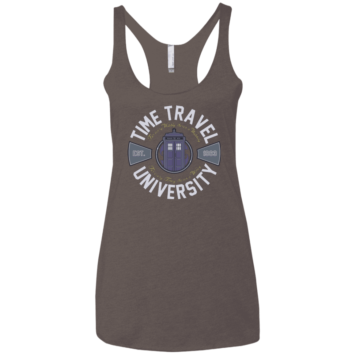 T-Shirts Macchiato / X-Small Time Travel University Women's Triblend Racerback Tank