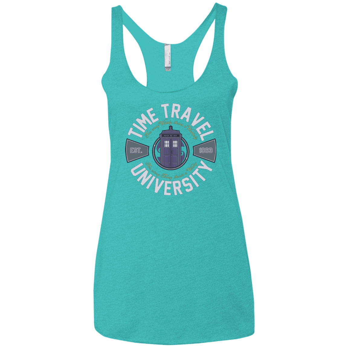 T-Shirts Tahiti Blue / X-Small Time Travel University Women's Triblend Racerback Tank