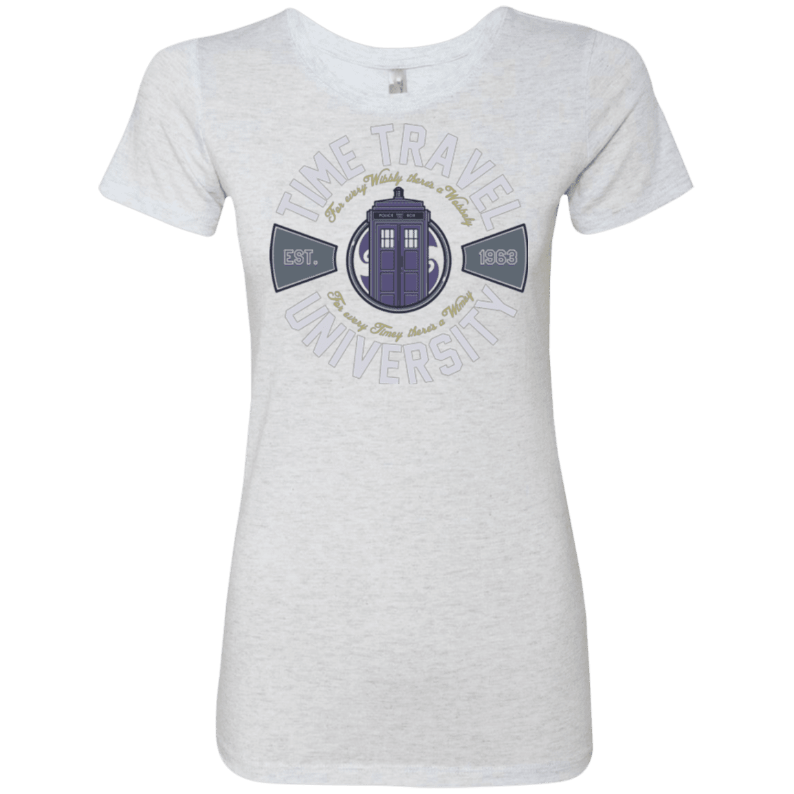 T-Shirts Heather White / Small Time Travel University Women's Triblend T-Shirt