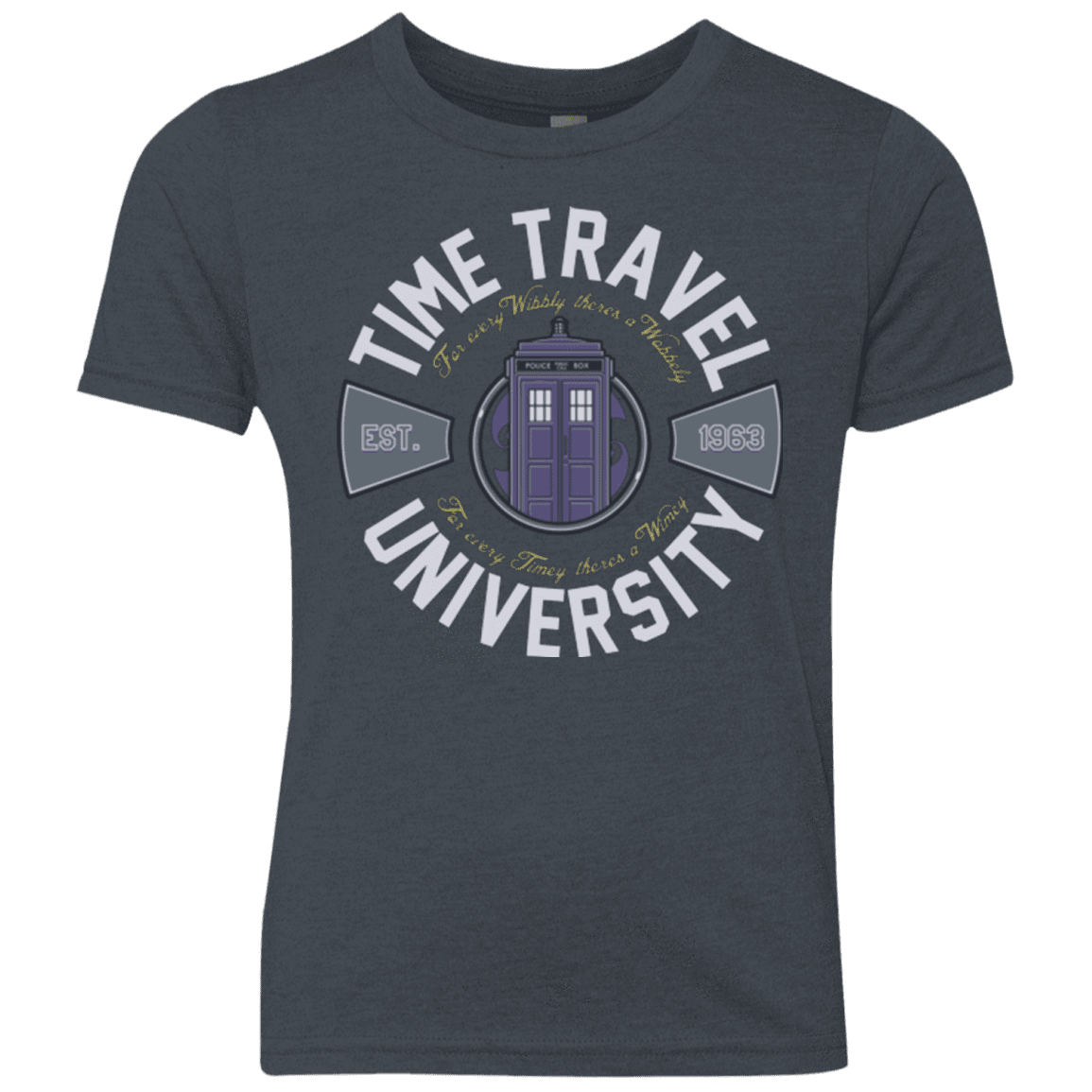 T-Shirts Vintage Navy / YXS Time Travel University Youth Triblend T-Shirt