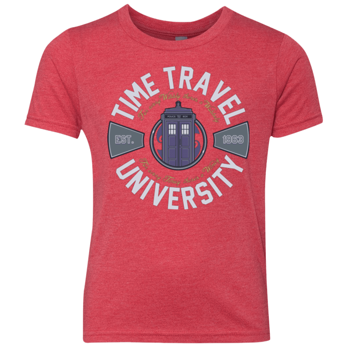 T-Shirts Vintage Red / YXS Time Travel University Youth Triblend T-Shirt