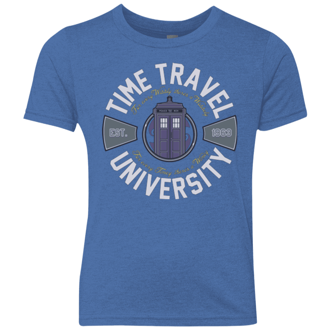 T-Shirts Vintage Royal / YXS Time Travel University Youth Triblend T-Shirt