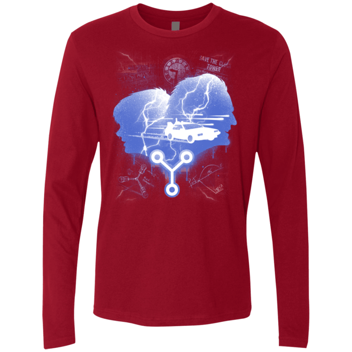 T-Shirts Cardinal / Small Time Travellers Silhouette Men's Premium Long Sleeve
