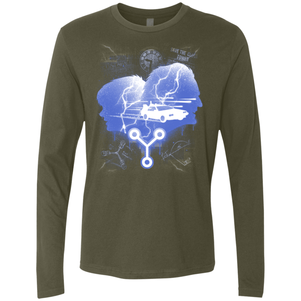 T-Shirts Military Green / Small Time Travellers Silhouette Men's Premium Long Sleeve