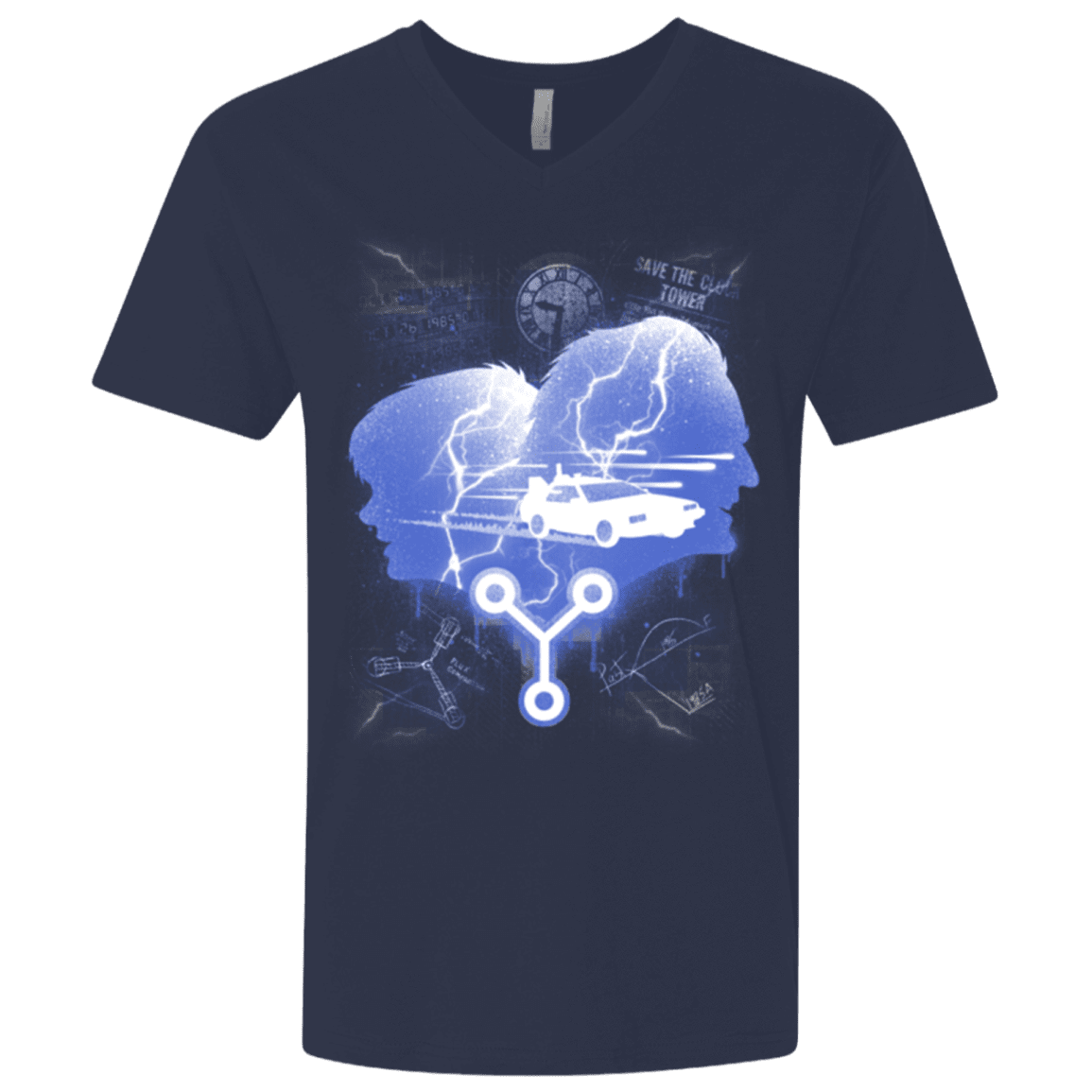 T-Shirts Midnight Navy / X-Small Time Travellers Silhouette Men's Premium V-Neck