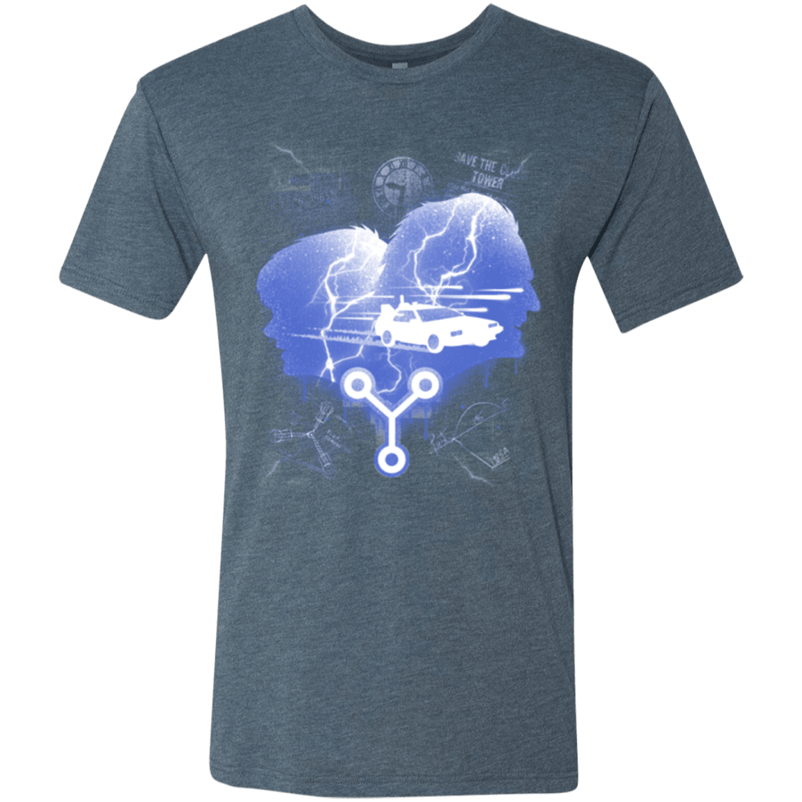T-Shirts Indigo / Small Time Travellers Silhouette Men's Triblend T-Shirt
