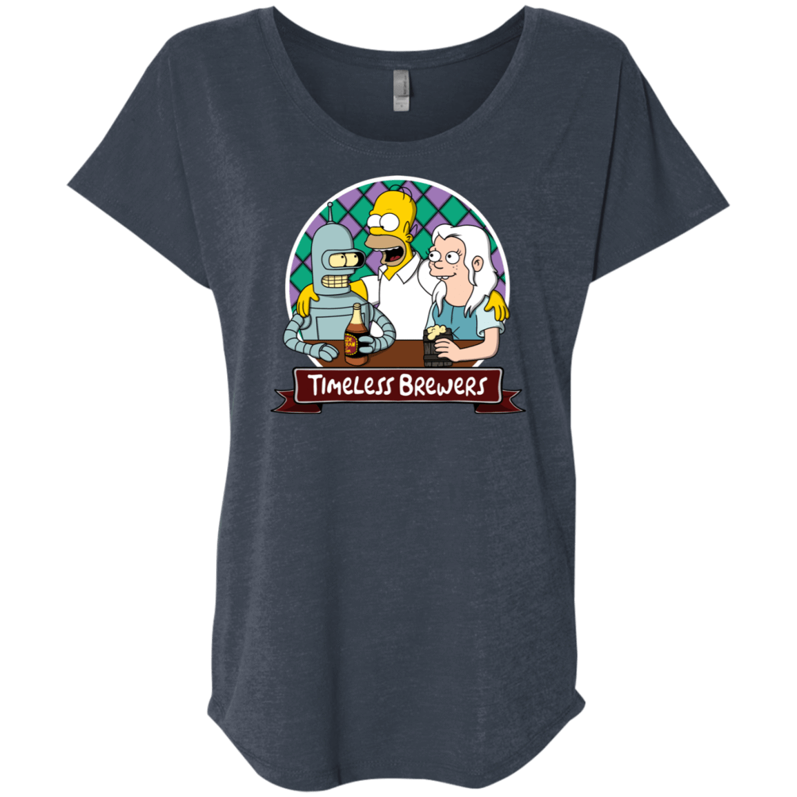 T-Shirts Vintage Navy / X-Small Timeless Brewers Triblend Dolman Sleeve