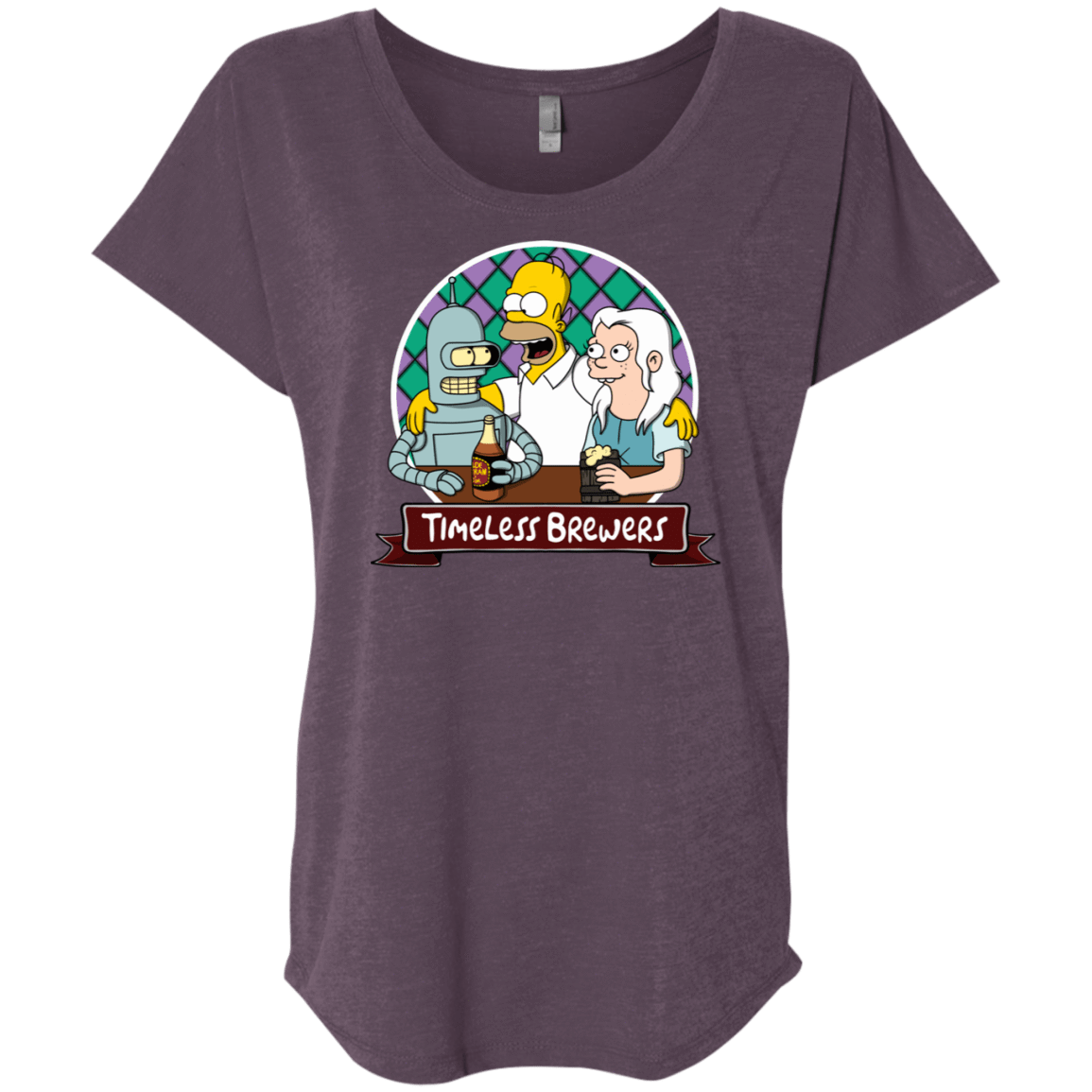 T-Shirts Vintage Purple / X-Small Timeless Brewers Triblend Dolman Sleeve