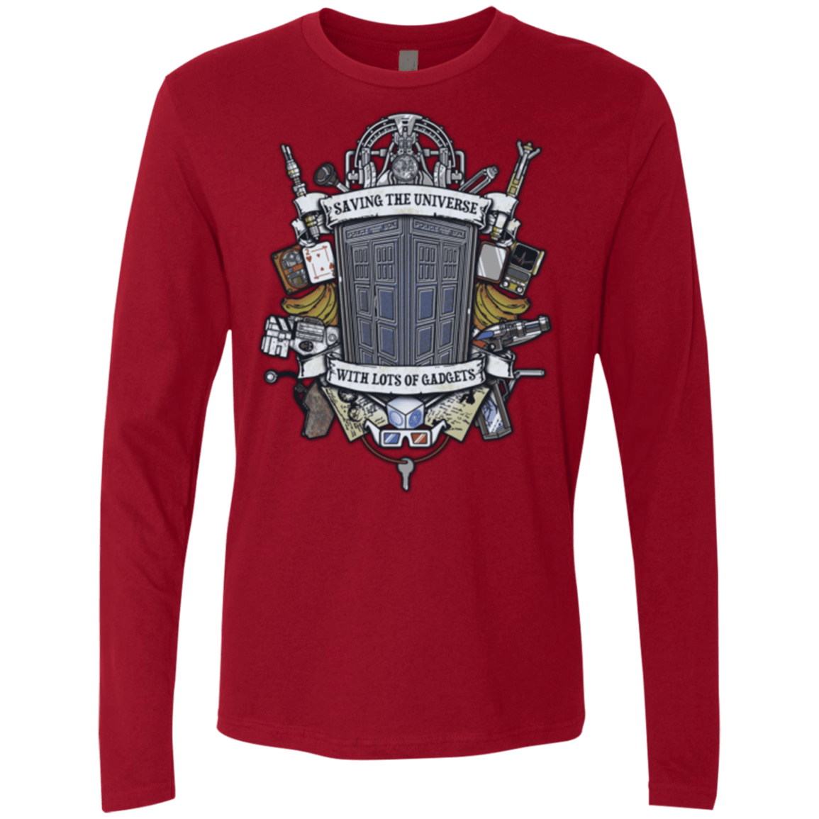 T-Shirts Cardinal / Small Timelord Crest Men's Premium Long Sleeve
