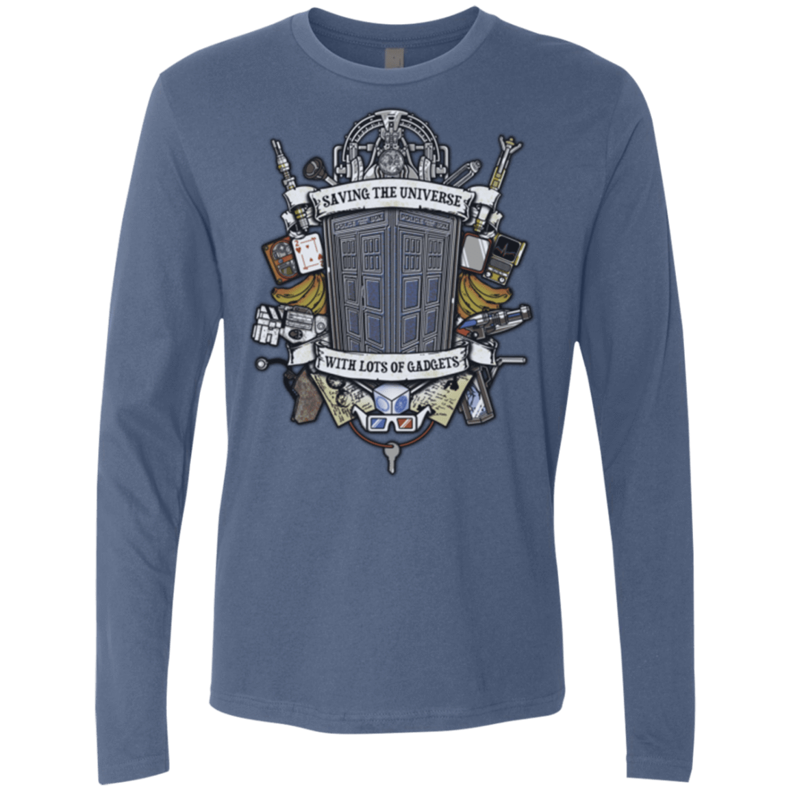 T-Shirts Indigo / Small Timelord Crest Men's Premium Long Sleeve