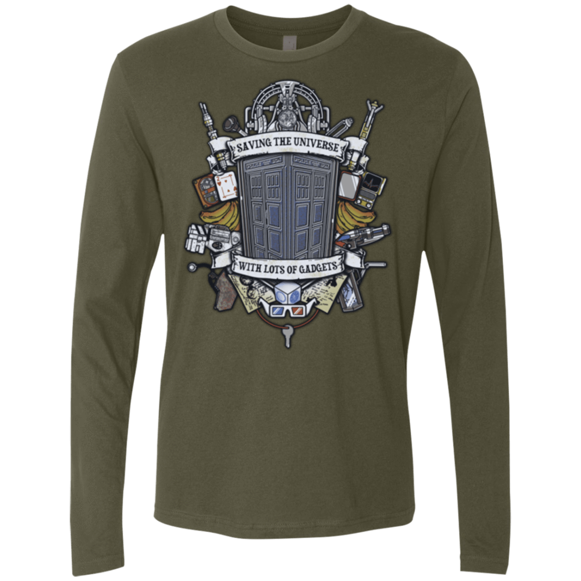 T-Shirts Military Green / Small Timelord Crest Men's Premium Long Sleeve