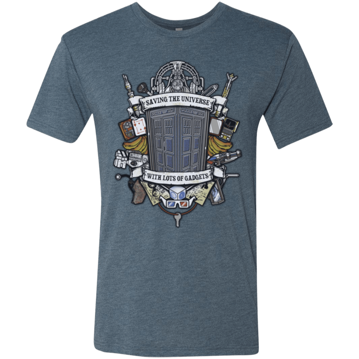 T-Shirts Indigo / Small Timelord Crest Men's Triblend T-Shirt