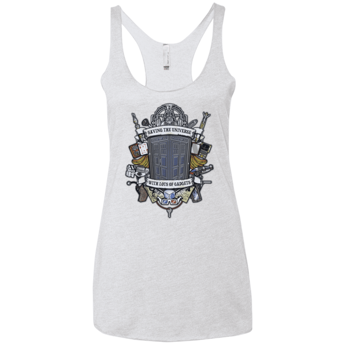 T-Shirts Heather White / X-Small Timelord Crest Women's Triblend Racerback Tank