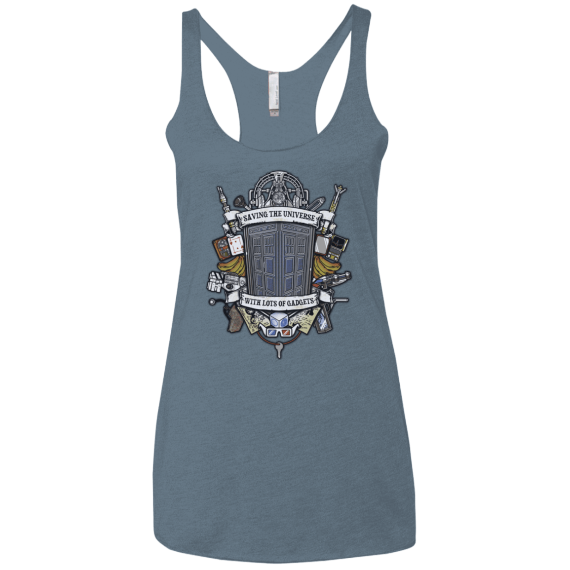 T-Shirts Indigo / X-Small Timelord Crest Women's Triblend Racerback Tank