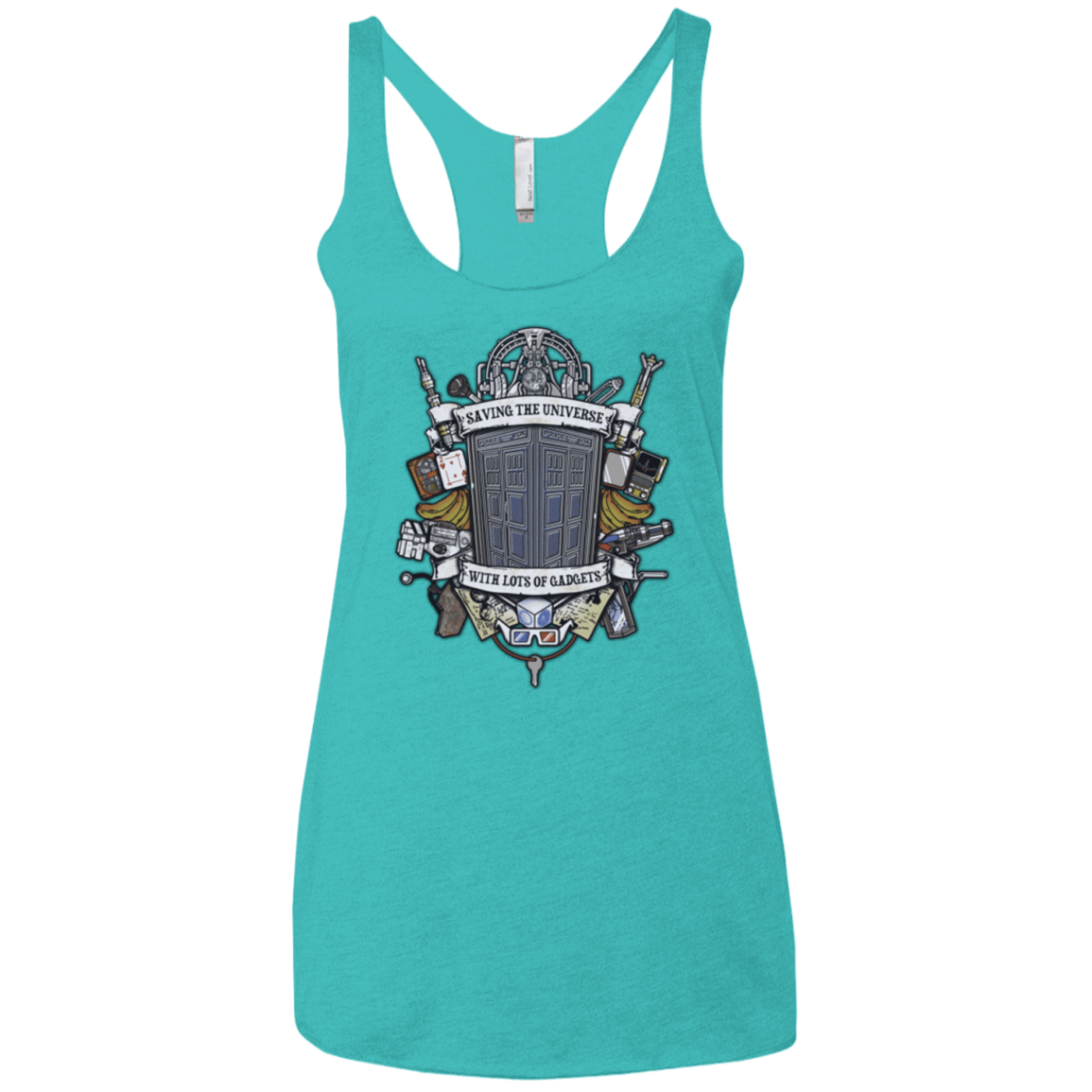 T-Shirts Tahiti Blue / X-Small Timelord Crest Women's Triblend Racerback Tank