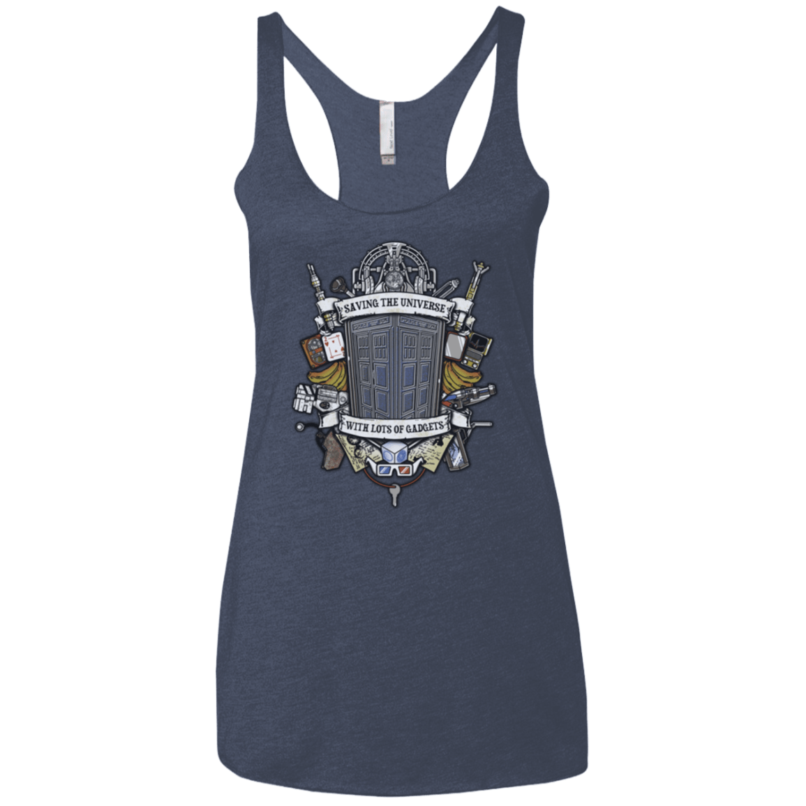 T-Shirts Vintage Navy / X-Small Timelord Crest Women's Triblend Racerback Tank