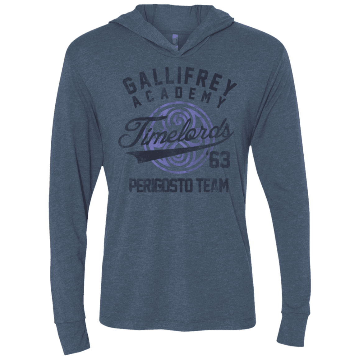 T-Shirts Indigo / X-Small Timelords Academy Triblend Long Sleeve Hoodie Tee