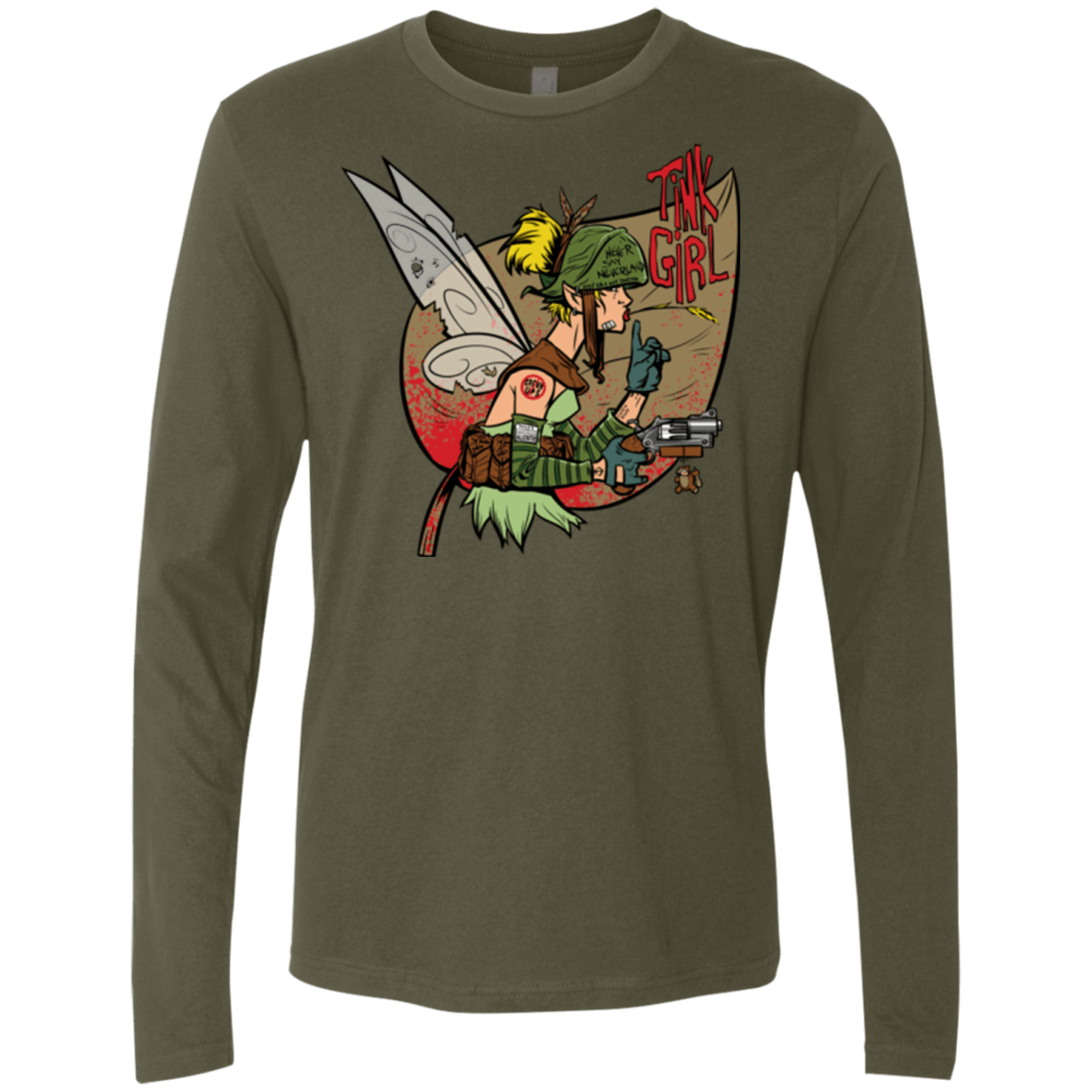 T-Shirts Military Green / Small Tink Girl Men's Premium Long Sleeve
