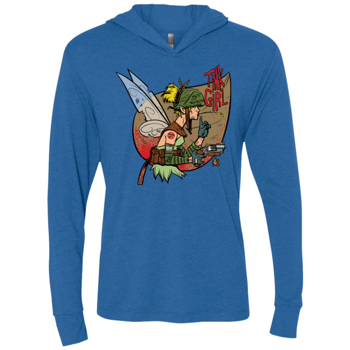 T-Shirts Vintage Royal / X-Small Tink Girl Triblend Long Sleeve Hoodie Tee