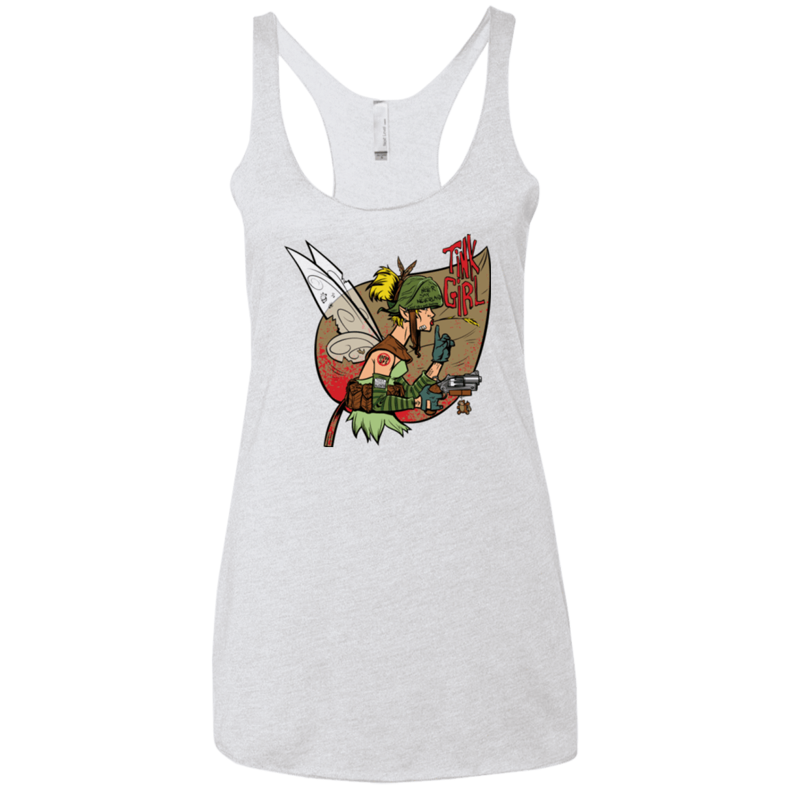 T-Shirts Heather White / X-Small Tink Girl Women's Triblend Racerback Tank