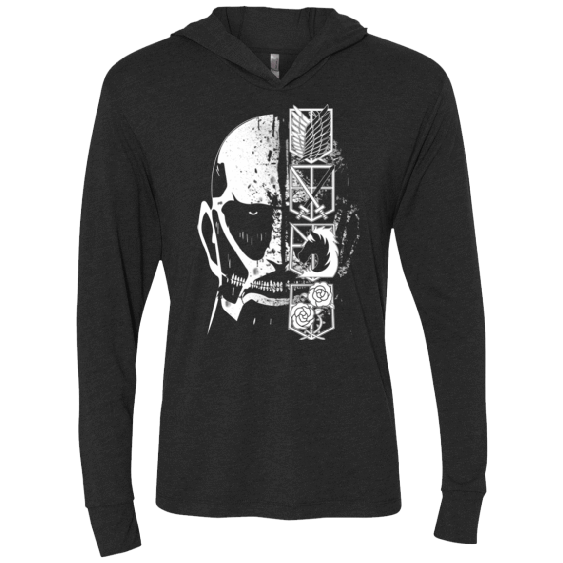 T-Shirts Vintage Black / X-Small Titan Black Triblend Long Sleeve Hoodie Tee